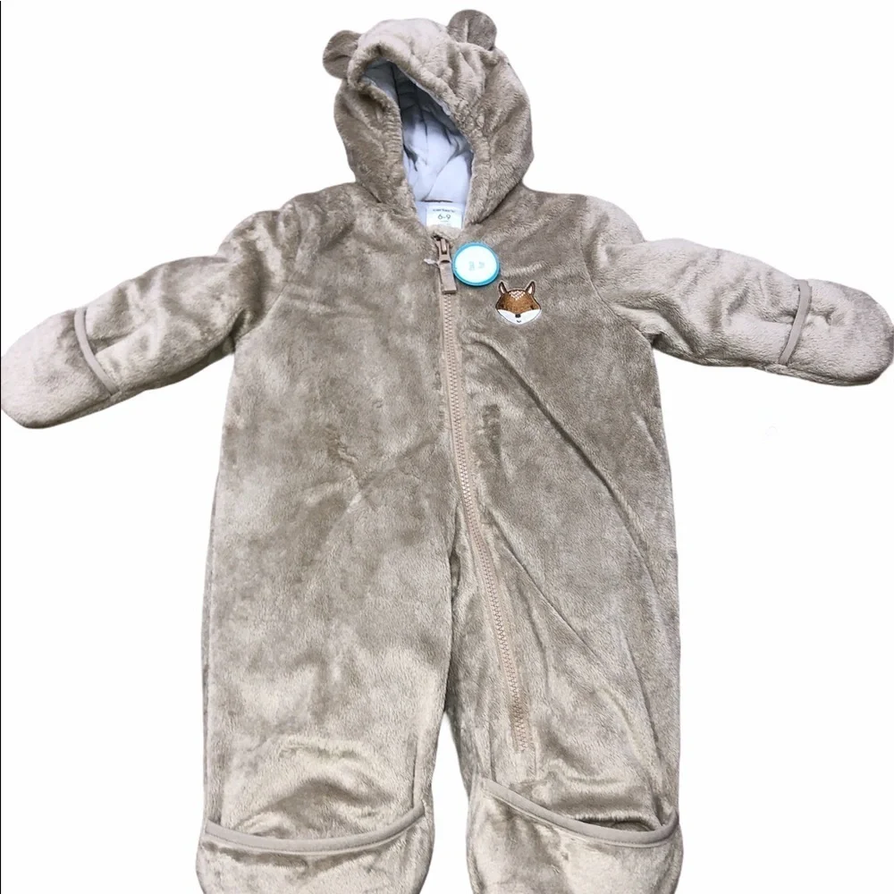 Carter’s 6-9 Months warm fox fleece pajama onesie